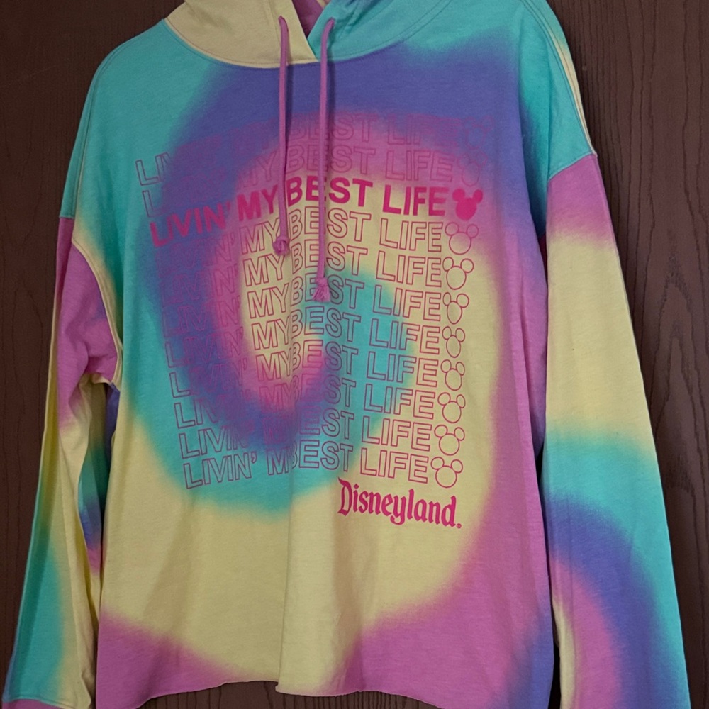 Disneyland “Living my Best Life” Tie-Dye Lightweight Hoodie - NWOT